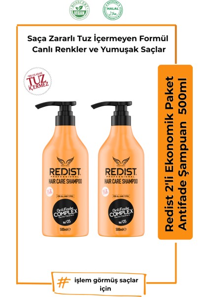 2'li Ekonomik Paket Tuzsuz Saç Şampuan 500 ml | Hassas ve İşlem Görmüş Saçlar İçin Onarıcı Bakım