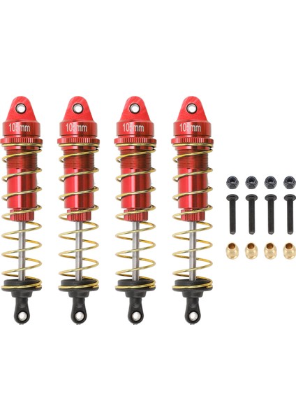 4 Adet Rc Amortisör SCX10 Yedek Ön Arka Rc Amortisör Yayı Damperi 1/10 Rc Paletli Araba Kırmızı (Yurt Dışından)