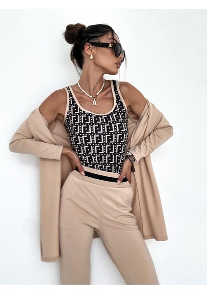 Eyesof Kadın Uzun Kollu Krep Üçlü Takım