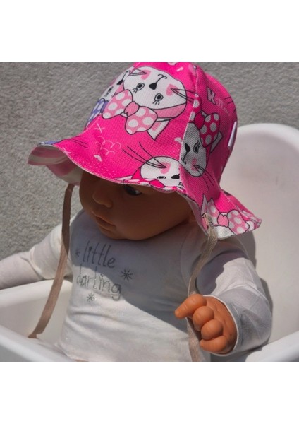 Çift Taraflı Bağlamalı Keten Görünümlü Bebek Bucket Şapka fırsatları