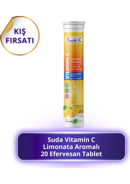 Vitamin C Limonata Aromalı 20 Efervesan Tablet