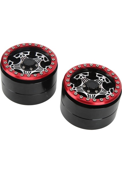 2 Adet 2.2 Inç Rc Alüminyum Beadlock Jantlar 5 Kollu Metal Tekerlek Göbeği Axial SCX10 1/10 Rc Paletli Araç Kırmızı (Yurt Dışından)