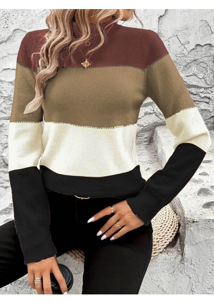 Eyesof Kadın Uzun Kollu Yarı Balıkçı Yaka Triko Kazak indirimleri