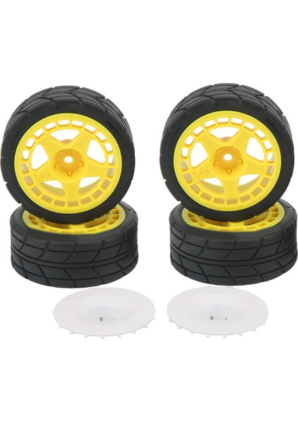 4 Adet 1/10 Rc Tekerlek Lastikleri Hub Fin Plastik Ka Rc Düz Tekerlek Araba Yükseltme Parçaları Için Sarı (Yurt Dışından)