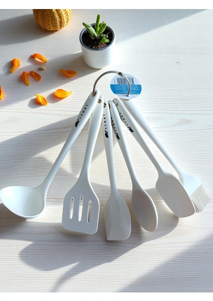 6 Parça Silikon Set Beyaz 20 cm