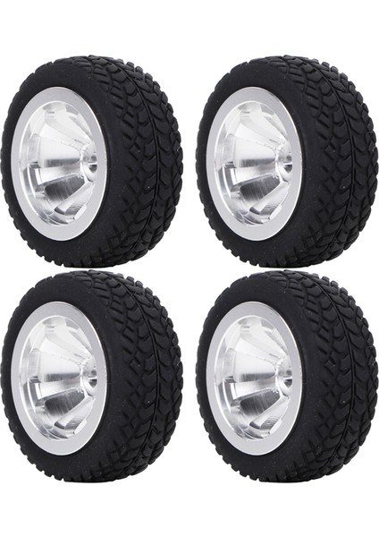 4 Adet Rc Araba Modeli Aksesuarları Wltoys 1/28 K989-53 Rc Alüminyum Lastikler (Gümüş) Için Uygun (Yurt Dışından)