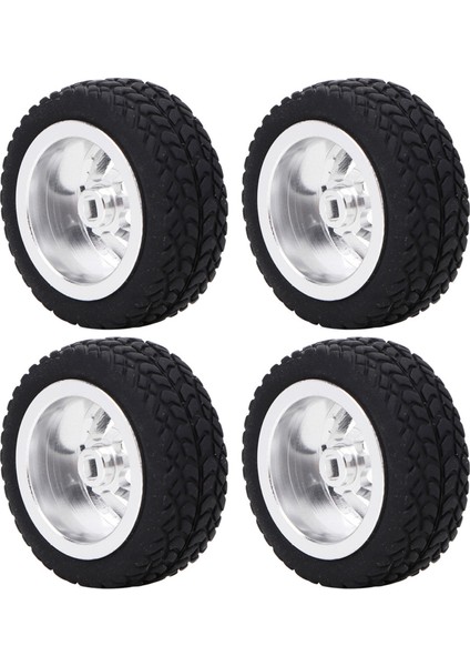 4 Adet Rc Araba Modeli Aksesuarları Wltoys 1/28 K989-53 Rc Alüminyum Lastikler (Gümüş) Için Uygun (Yurt Dışından) modelleri