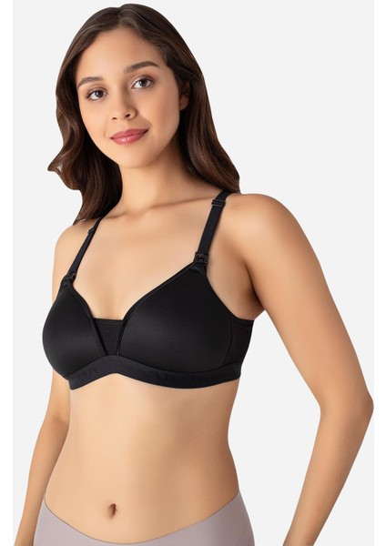 3'lü Paket Siyah Kadın Balensiz Kaplı Emzirme Sütyeni Göğüs Ucu Görünmez Pamuklu Yumuşak Dokulu modelleri