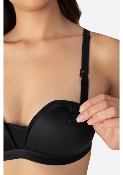 3'lü Paket Siyah Kadın Balensiz Kaplı Emzirme Sütyeni Göğüs Ucu Görünmez Pamuklu Yumuşak Dokulu fırsatları