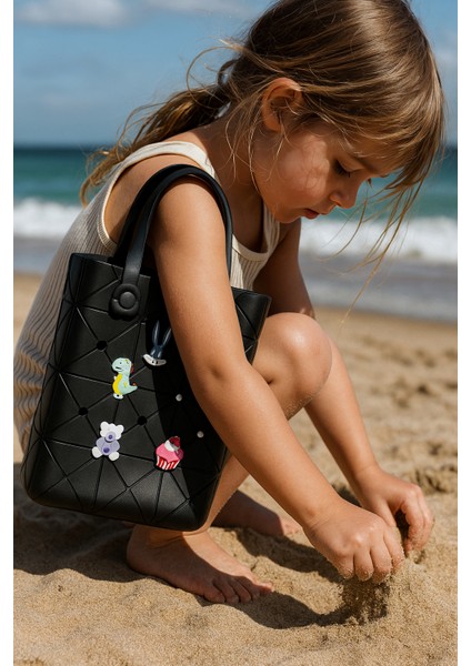 Rahat Taşınabilir Eva Omuz Çantası – Charm Detaylı-Küçük Boy