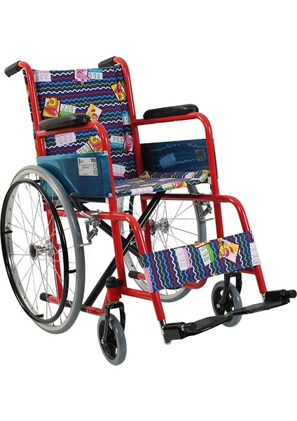 Pediatrik Tekerlekli Sandalye | Çelik Gövde, Katlanabilir Yapı, PVC Tekerlek G100C