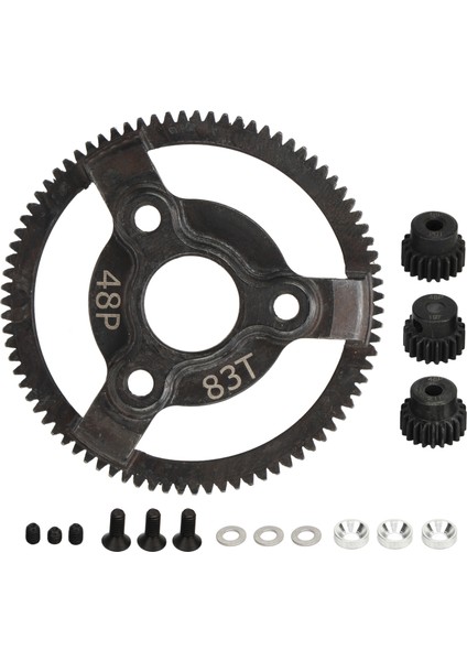 Pinyon Düz Dişli Seti Sertleştirilmiş Çelik 48P 83T Düz Dişli 19T 20T 21T Pinyon Dişli Seti Traxxas Slash Için 2WD 1/10 Rc Araba (Yurt Dışından)