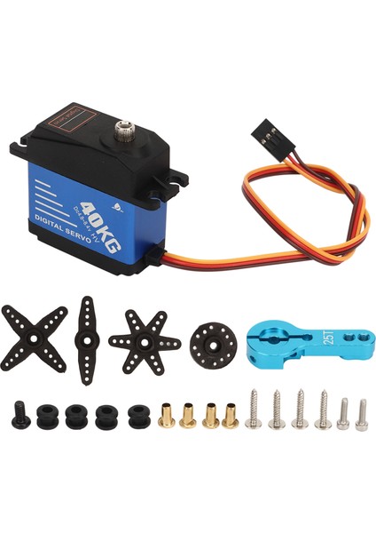 40KG Yüksek Tork Rc Servo Su Geçirmez Dijital Servo 25T Servo Kol 1/10 1/8 Rc Arabalar Gemiler Robotlar (Yurt Dışından)