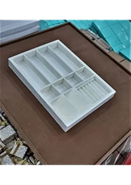 Yeni Yerli Süet Krem Çekmece Içi Takı Düzenleyici Kutu (Aydındecor) fiyatları