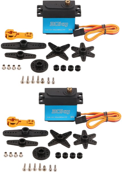 2 Takım 30KG Direksiyon Dişlisi Alüminyum Alaşımlı 270 Derece Dişli Servo 25T Metal Servo Kol 1/8 1/10 1/12 Ölçekli Robotlar (Yurt Dışından)