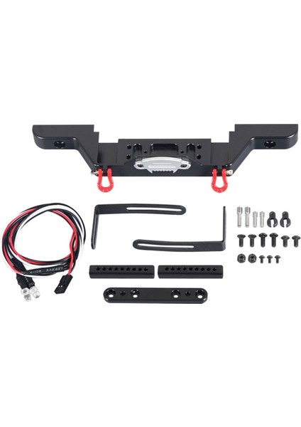 1/10 Ön Tampon Çarpışma Önleyici Metal Rc Aksesuarları LED Işıklı SCX10 Traxxas Trx4 Defender D90 (Yurt Dışından)