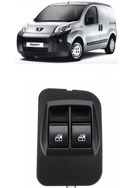 Peugeot Bipper Ön Sol Cam Açma Düğmesi Ikili Çerçeveli 2008-2019 Uyumlu