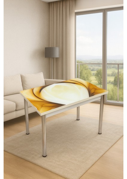 Yandan Açılır Büyüyen Cam Mutfak Masası 70X110