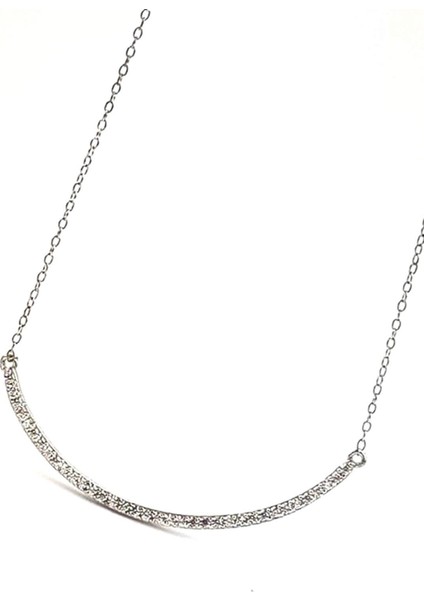 Pırlanta Işıltısında zirkon taşlı gümüş bayan kolye