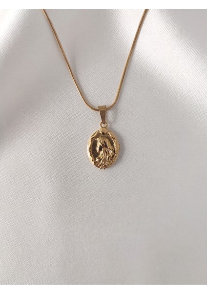 Kadın Paslanmaz Çelik Çift Taraflı Deniz Kızı Kolye