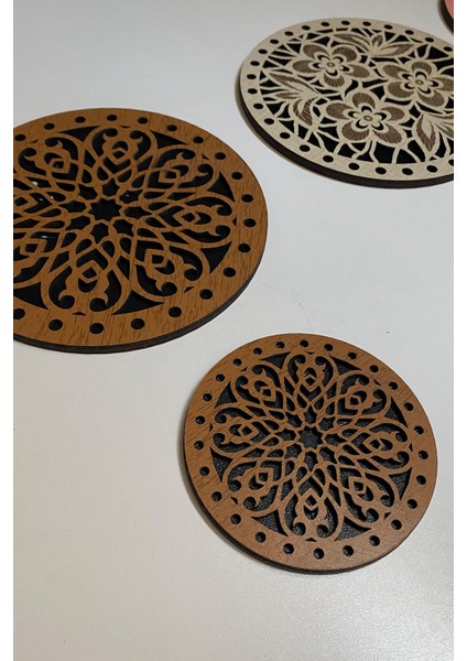 8'li Büyük Boy ve Küçük Boy Ahşap Tencere, Tava, Çaydanlık ve Bardak Altlık Nihale Seti 9 fiyatları