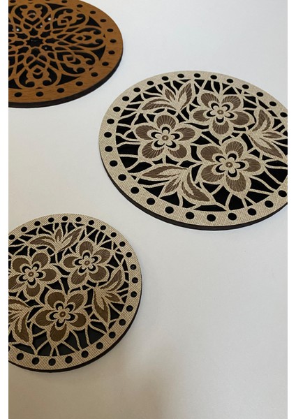 8'li Büyük Boy ve Küçük Boy Ahşap Tencere, Tava, Çaydanlık ve Bardak Altlık Nihale Seti 9 indirimleri