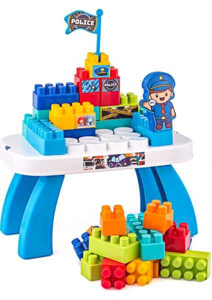 44 Parça Blok Seti ve Sehpa Saklama Kutusu 24 Ay+ Prenses Kalesi ve Polis Karakolu Yapı Oyuncağı indirimleri