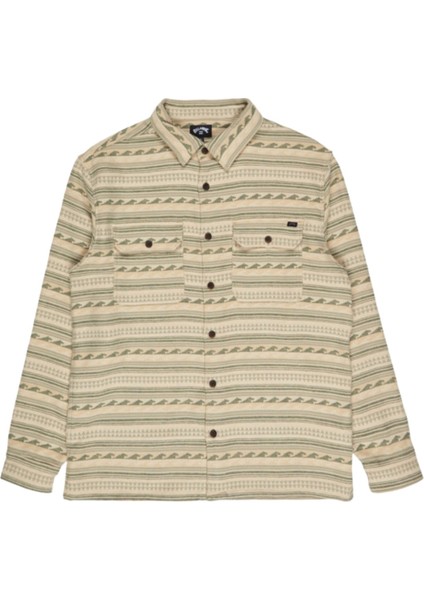 Offshore Jacquard Flannel Erkek Bej Gömlek