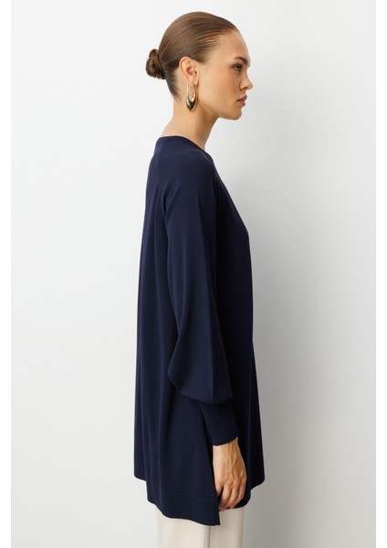 Balon Kollu Rayon Lacivert Tunik fırsatları