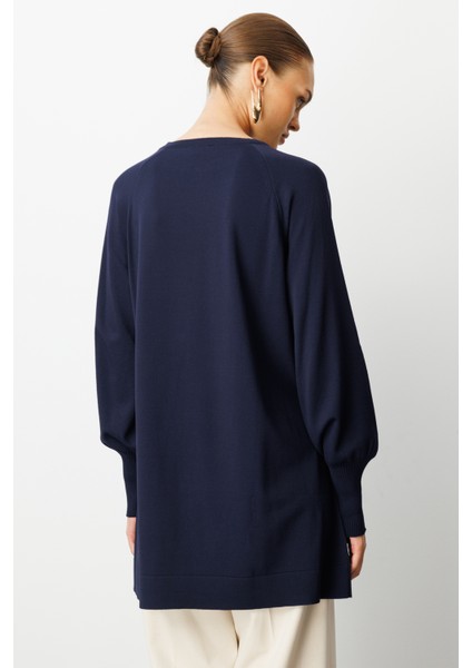 Balon Kollu Rayon Lacivert Tunik indirimleri