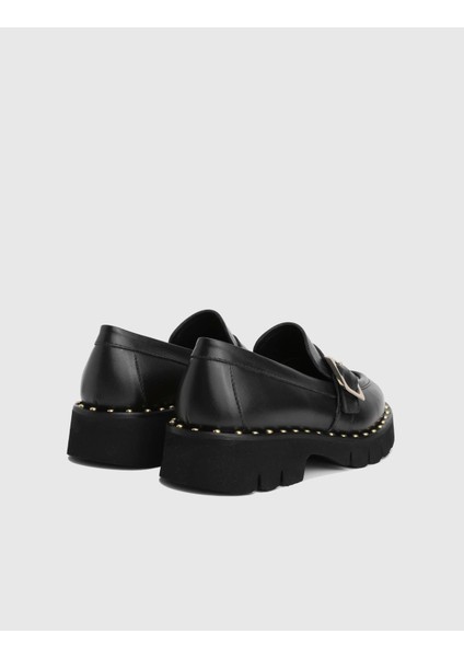 Avilia Hakiki Deri Siyah Kadın Loafer Ayakkabı fırsatları