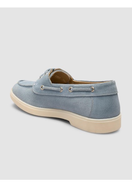 %100 Hakiki Deri Mavi Ip Detaylı Süet Kadın Loafer indirimleri