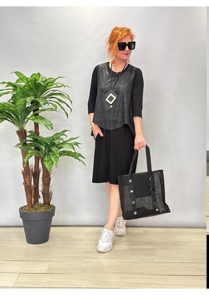 Eyesof Kadın Viskon Kumaş Cep Detaylı Üçlü Takım indirimleri