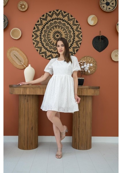 Eyesof Beyaz Fisto Elbise