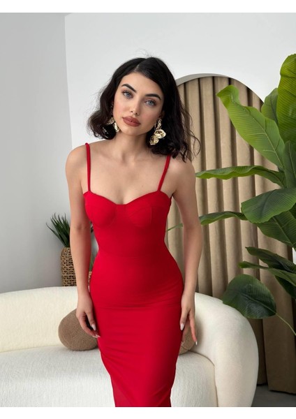 Eyesof Chatelet Askılı Kalem Elbise