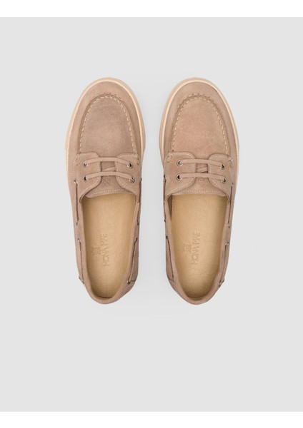 %100 Hakiki Deri Kremsüet Kadın Loafer fırsatları