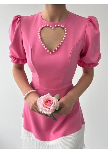 Eyesof Safe Kalp Detaylı Elbise