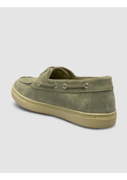 %100 Hakiki Deri Yeşil Süet Kadın Loafer indirimleri