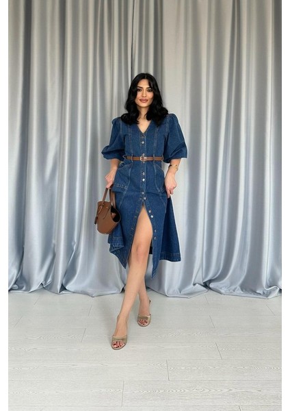 Eyesof Mavi Balon Kol Kot Elbise fiyatları