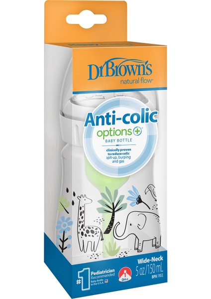 Orman Fil Desenli Geniş Ağız Anti-Kolik Pp Biberon 150 Ml, Şeffaf, Hijyenik ve Kullanışlı fiyatları