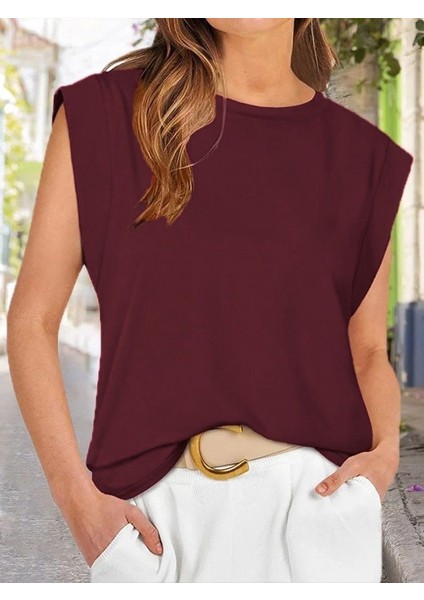 Eyesof Kadın Kısa Kollu Bisiklet Yaka Viskon Bluz