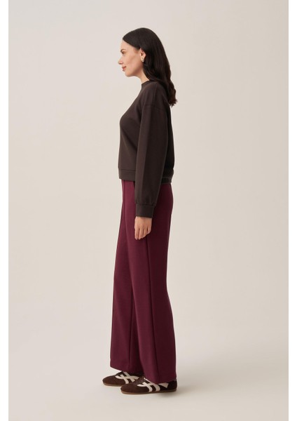 Bordo-Yumuşak Dokulu Palazzo Pantolon fiyatları