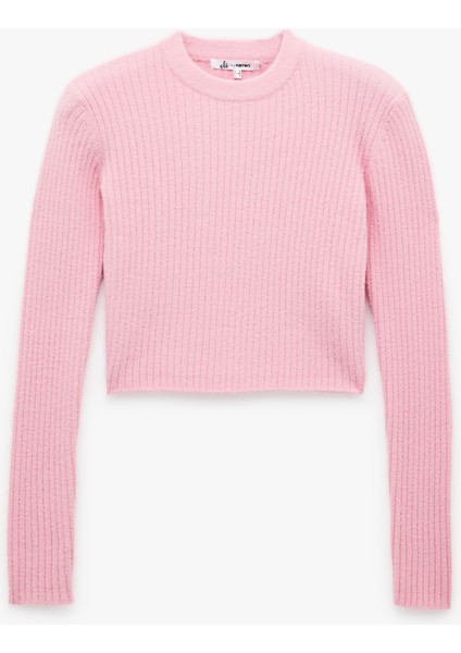 Uzun Kollu Bisiklet Yaka Triko Crop Kazak modelleri