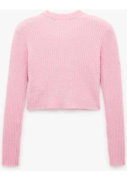 Uzun Kollu Bisiklet Yaka Triko Crop Kazak fırsatları