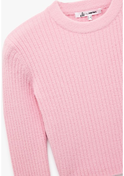 Uzun Kollu Bisiklet Yaka Triko Crop Kazak indirimleri