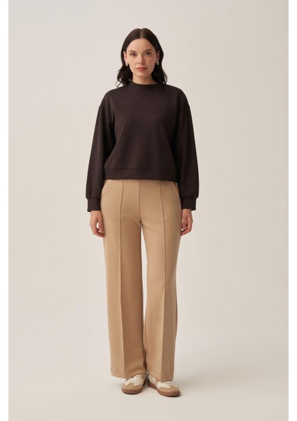 Bej-Yumuşak Dokulu Palazzo Pantolon