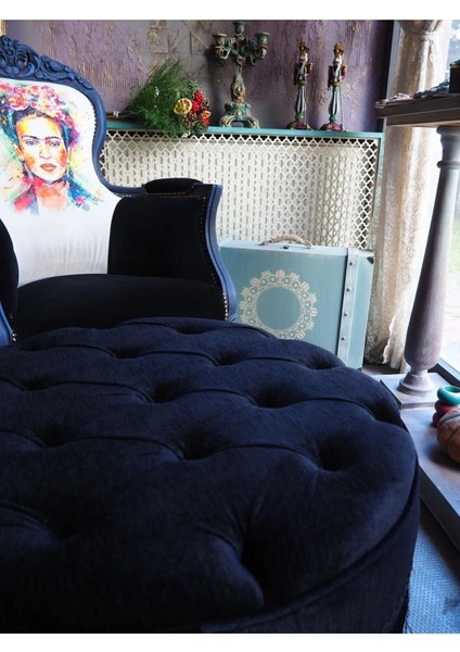 Siyah Renk Kapitoneli 70*40 cm Dekoratif Püsküllü Vintage Puf indirimleri