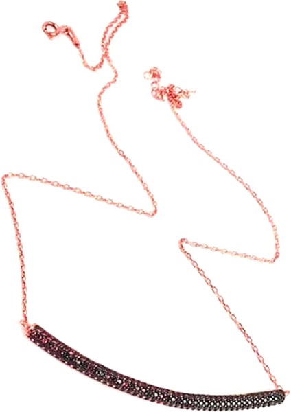 Kahverengi granat taşlı gümüş rose yay kolye modelleri