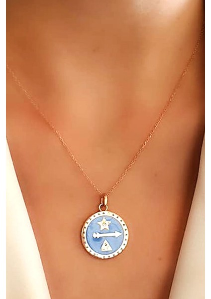 Mavi mineli 925 ayar gümüş rose plaka kolye fiyatları