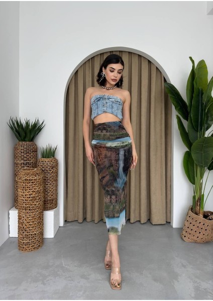 Eyesof Lara Transparan Midi Etek indirimleri